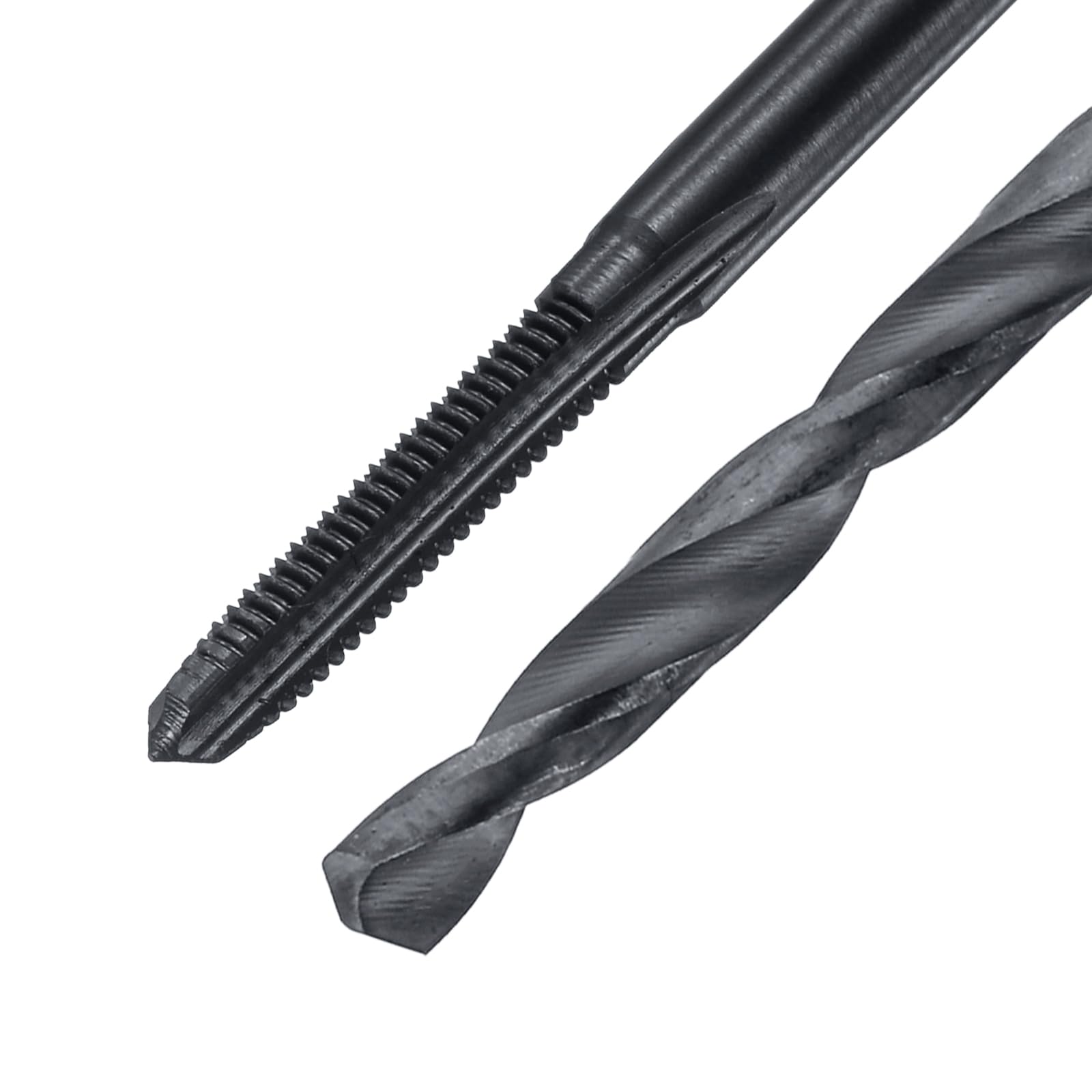 Set di Maschi e Punte da Trapano, 1 Maschio per Filettatura a scanalatura Dritta UNF 6-40 e 1 Punta elicoidale da 2,7 mm, Kit di Utensili per Filettatura HSS-6542 in ossido Nero