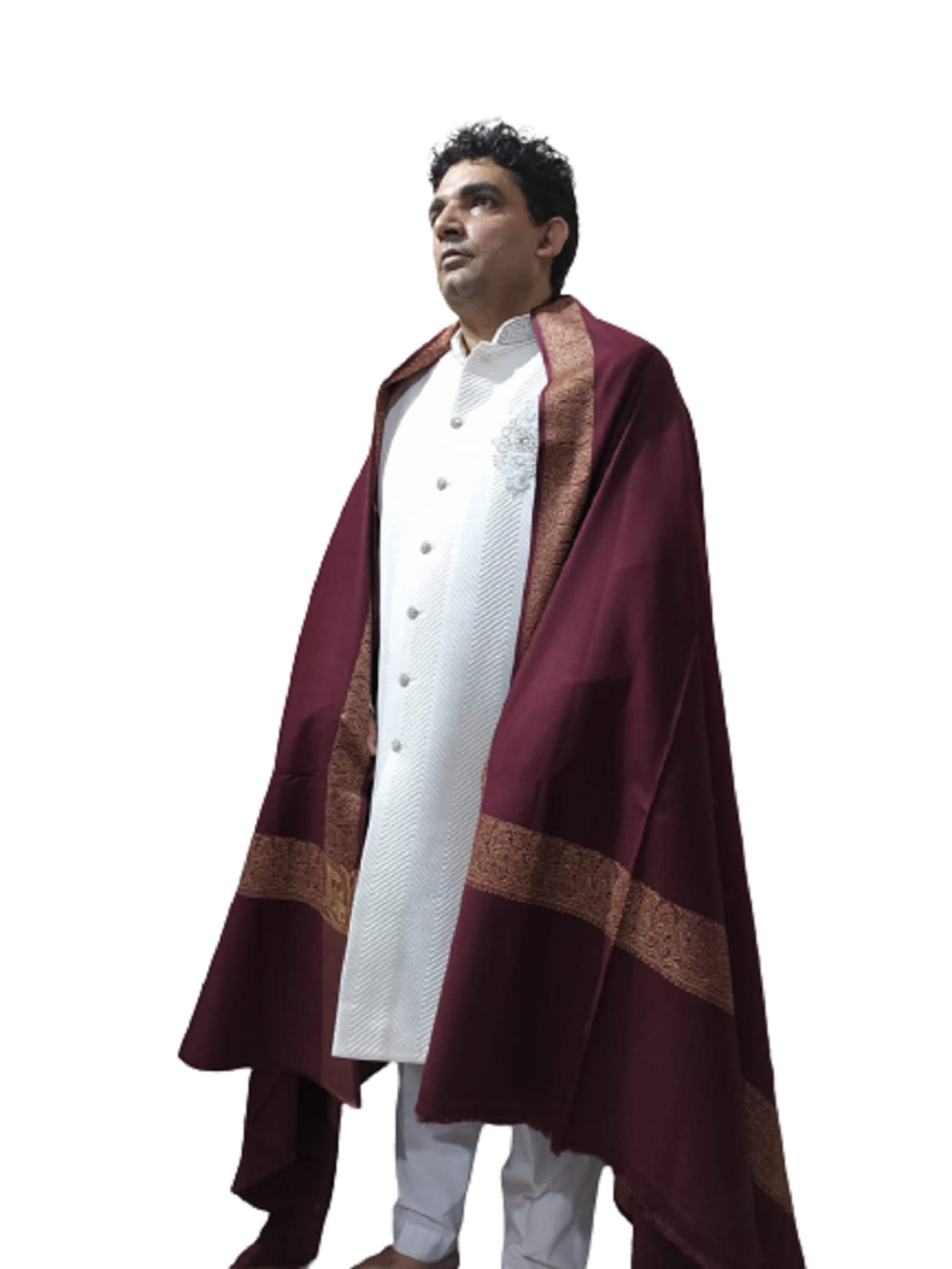 kashmir handloom handicraft KASHMIRI MEN`S LOHI/SHAWL WOOLEN [50x100] men shawl 54-picture-12