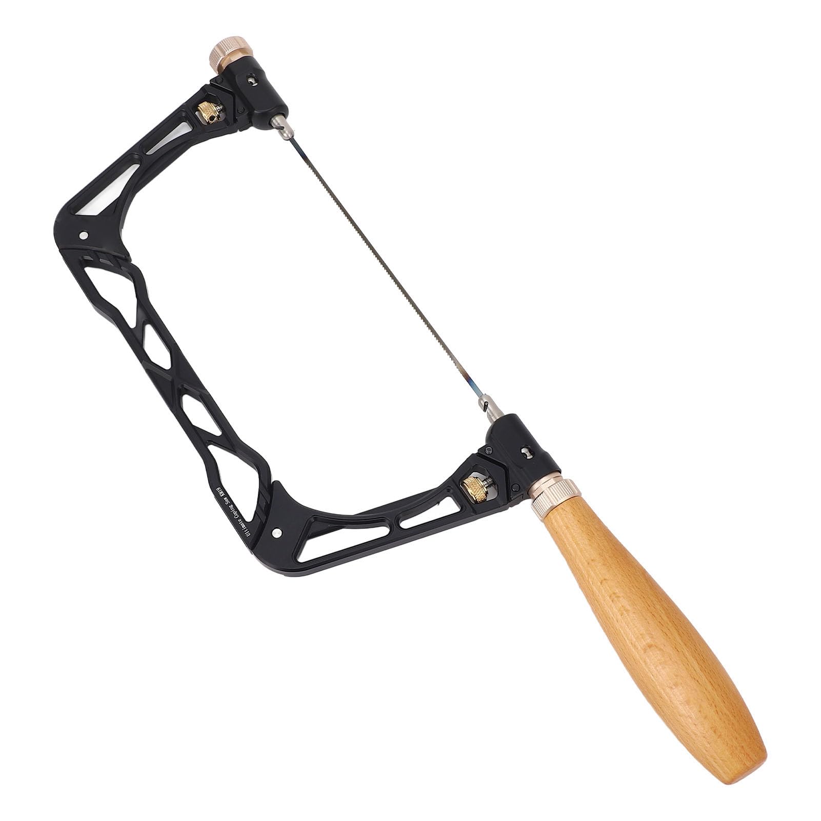 Eujgoov Sierra de Calar, Marco de Aluminio con Ergonómico de Madera y Hojas de 6 y 4 Pulgadas para Cortar Madera Vidrio, Ideal para Carpinteros Aficionados