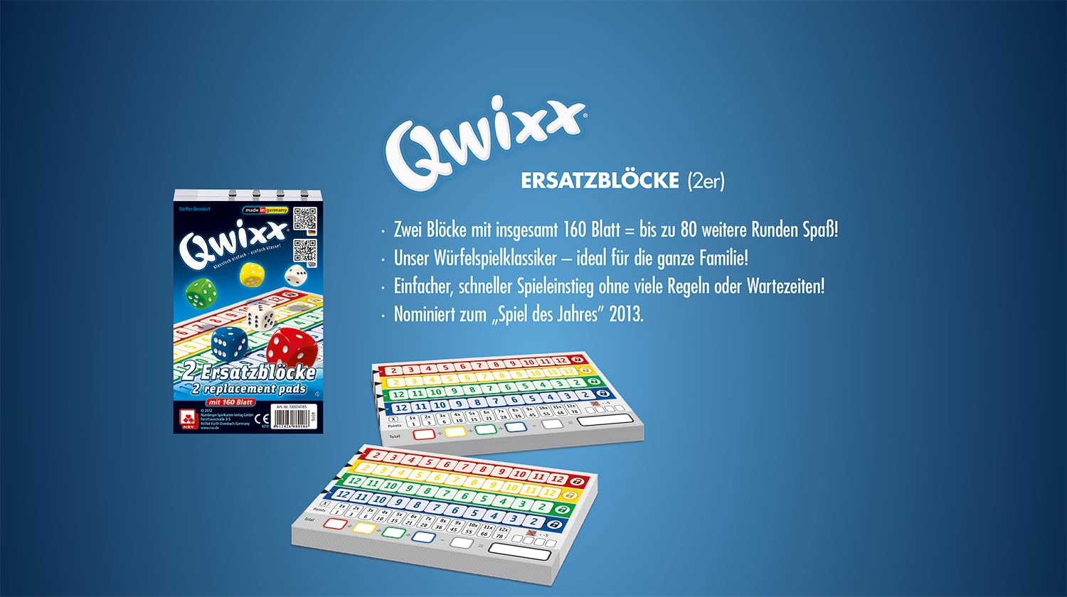 NSV - 4016 - QWIXX - Blocchi sostitutivi - Gioco dei Dadi