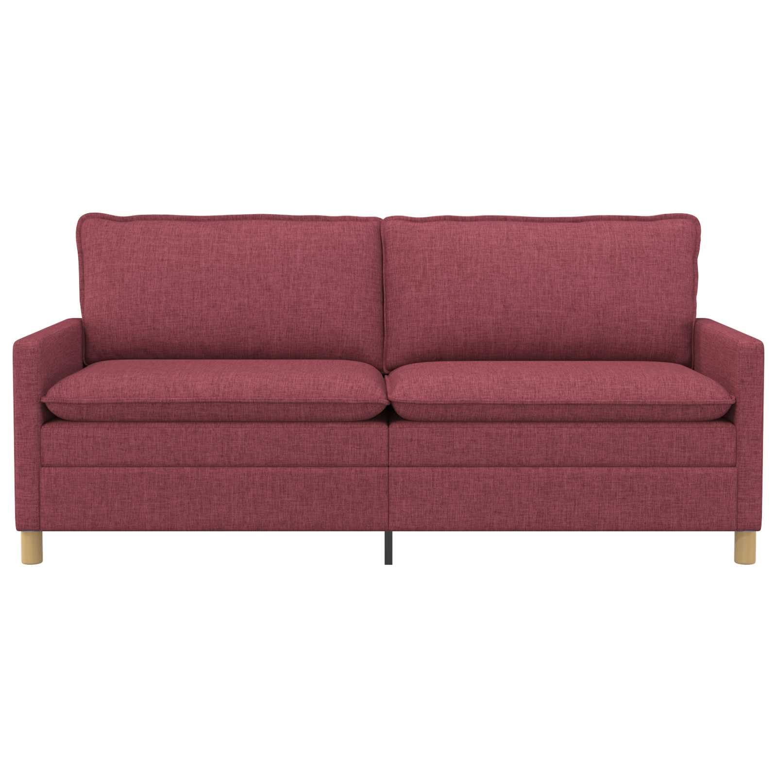 Sofa w kolorze czerwonego wina, 196 x 81 x 87,5 cm, obicie materiałowe, nowoczesne wzornictwo, wygodny zestaw do siedzenia, zdejmowana poduszka, trwała metalowa rama, uniwersalna do salonu