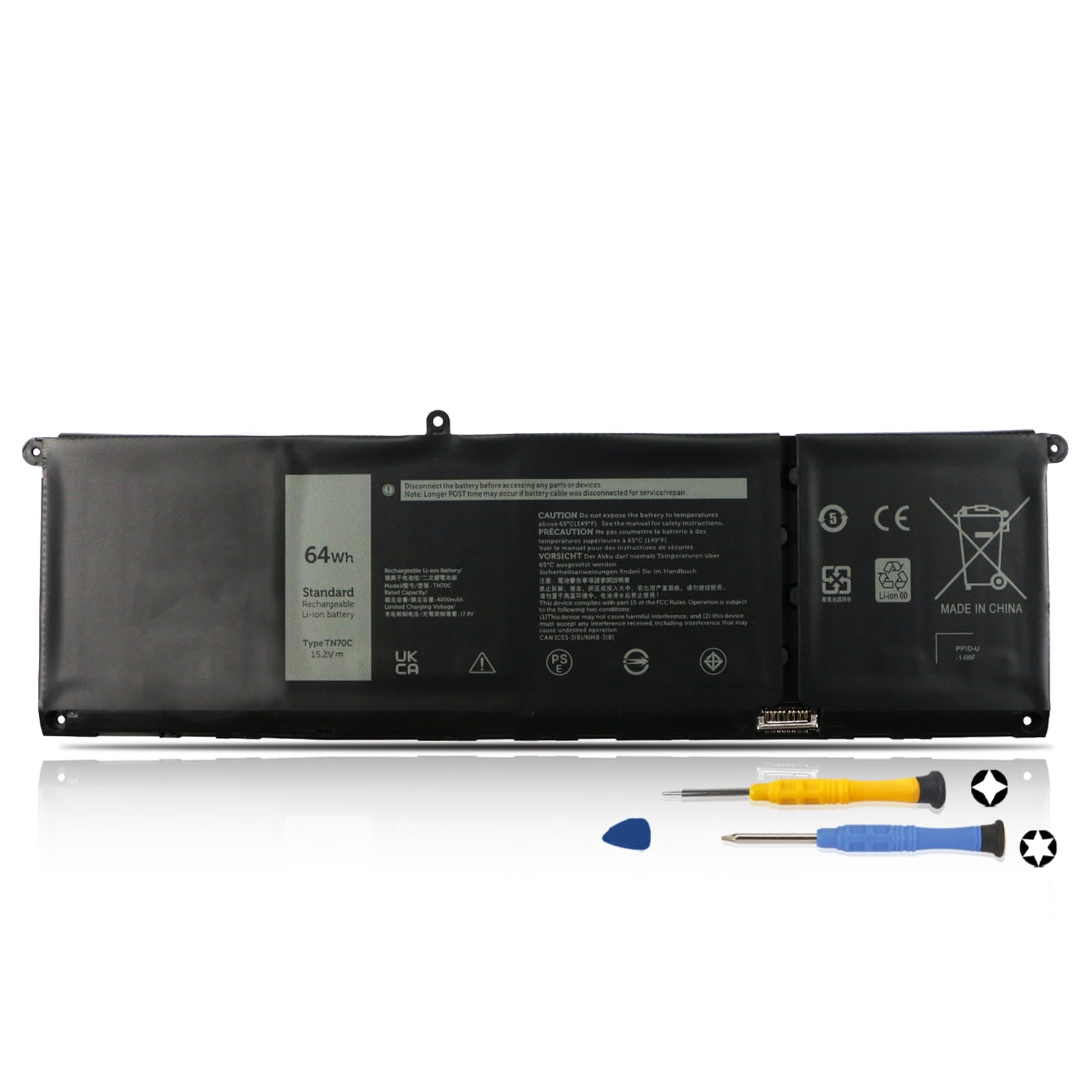 64Wh TN70C Batería para DELL Latitude 3320 3330 3420 3430 3520 3530 3445 5430 Chromebook Inspiron 14 Plus 7420 7430 7440 3510 3511 3515 3521 3525 3535 5310 5320 5410 5415 5418 5510 5515 5518 5420