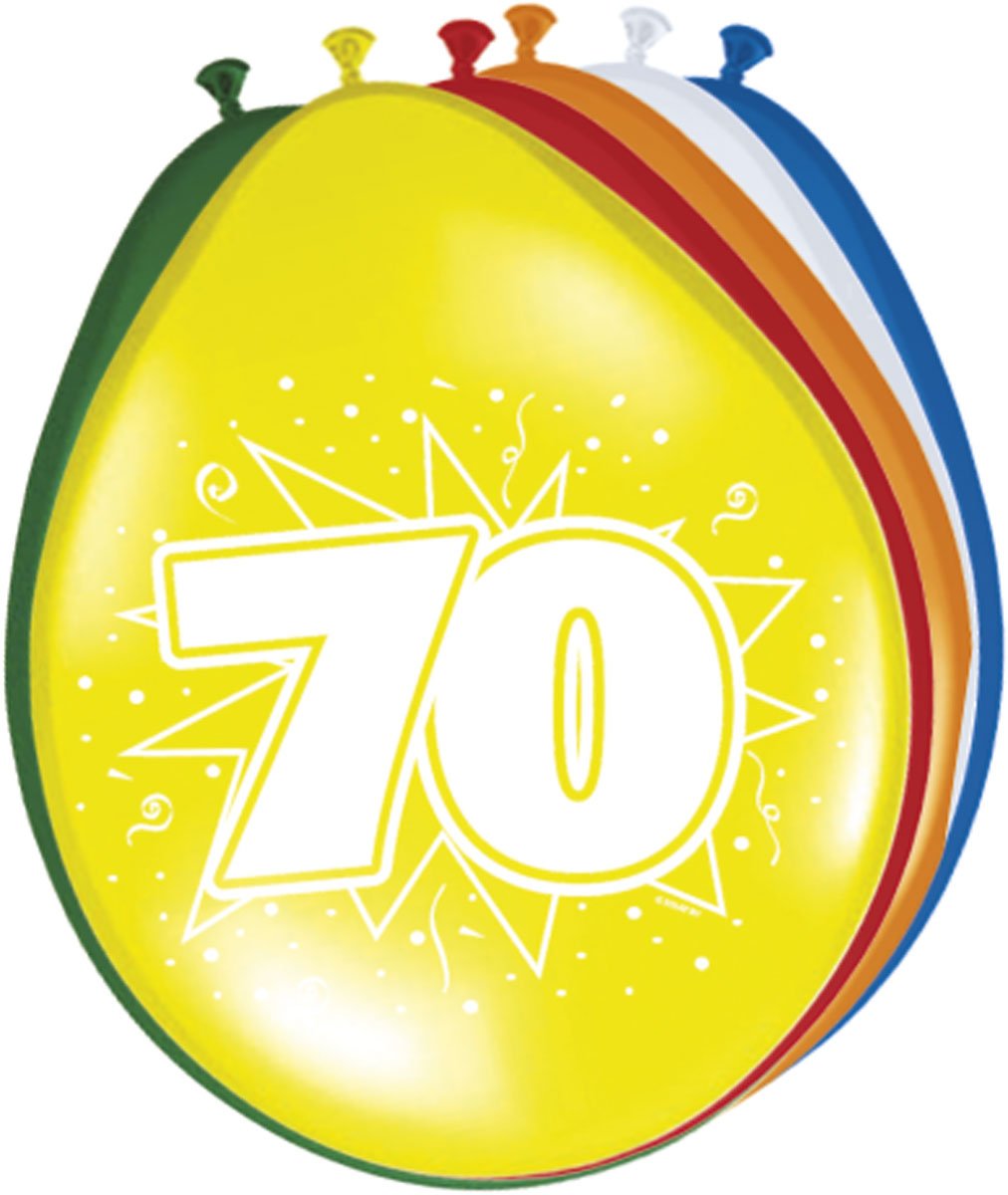 Folat 08270 Zahl 70th Birthday Balloons-Pack of 8, Number 70, 70 (EU)