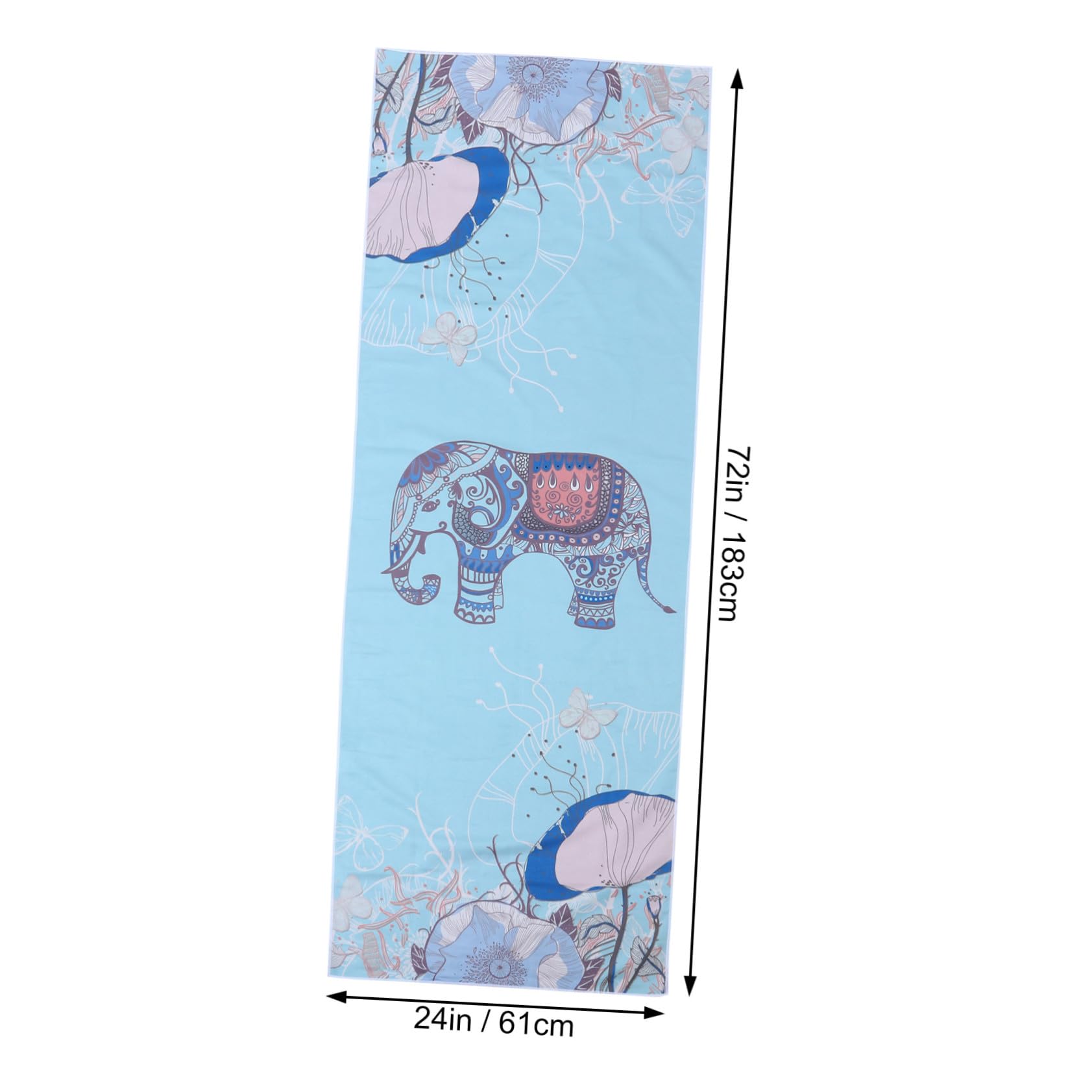Tappeto Yoga Antiscivolo Doppia Faccia in Peluche Stampato Blu