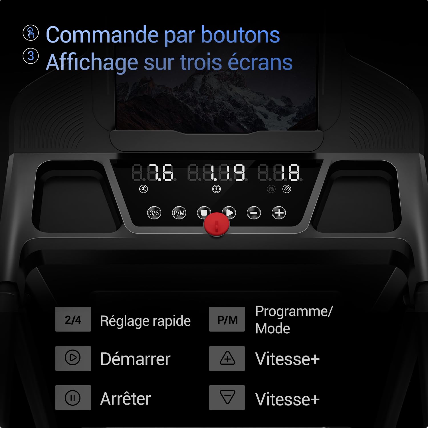 UMAY Tapis de Course Pliable Inclinable 15%, 12KM/H Tapis de Marche Inclinable, Treadmill Home avec Moteur 3,0 CV