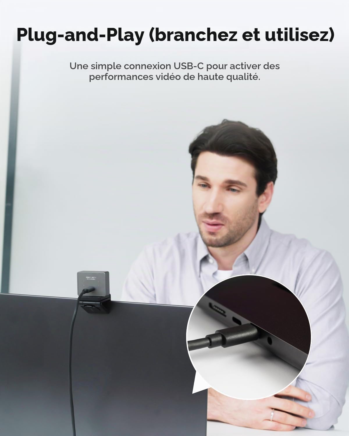 OBSBOT Meet 2 Ultra HD 4K Streaming Webcam, 1080p 60 FPS, KI Automatischer Bildausschnitt, USB-C, Dual Noise Reducing Mics, Grau
