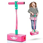 CUUGO LET\'S GO! CG Pogo Stick Toys for 3-12 Year Old Girls, Foam Pogo Jumper Toys for Age 3-12 Years Old Kids Pogo Stick Autism Toys Outdoor Toys Party Birthday Stocking Stuffers Fun Toys, Rose Red