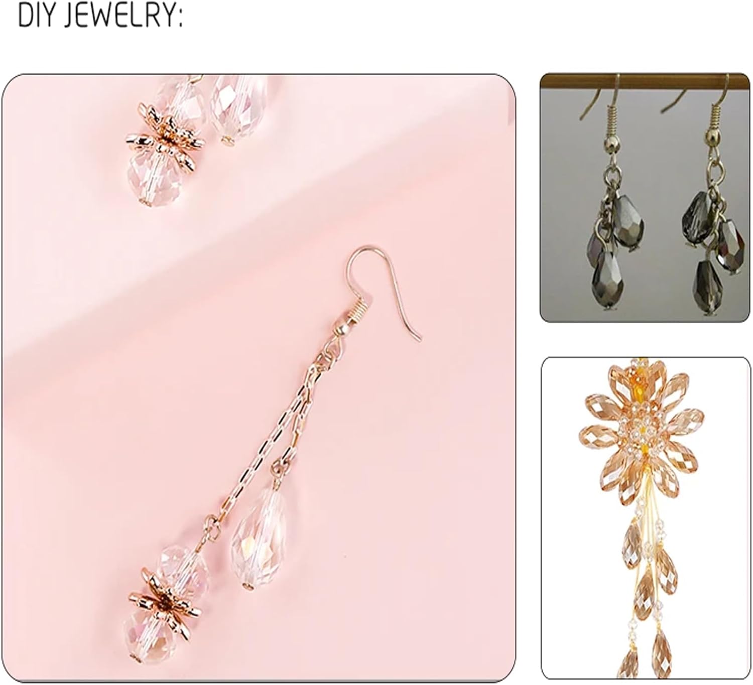 200PCS 4 * 6MM Teardrop Crystal Glass Beads for Jewelry Making, Blue Series Faceted Vertical Hole Teardrop Glass Spacer Beads Bulk for Bracelet Necklace Earring Wind Chime DIY Crafts Projects - Image 5