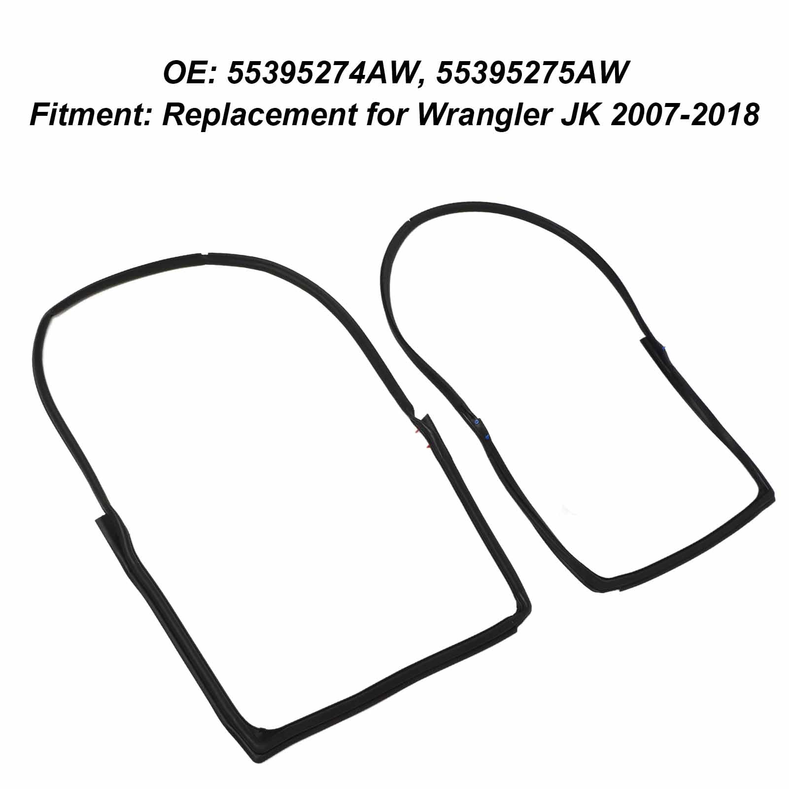 Uszczelka Uszczelek Drzwi Przednich, 2 szt. Uszczelki Uszczelek Drzwi Przednich Wodoodporna, Wiatroszczelna Gumowa Uszczelka do Drzwi, Zestaw 55395274AW dla K 2007–2018