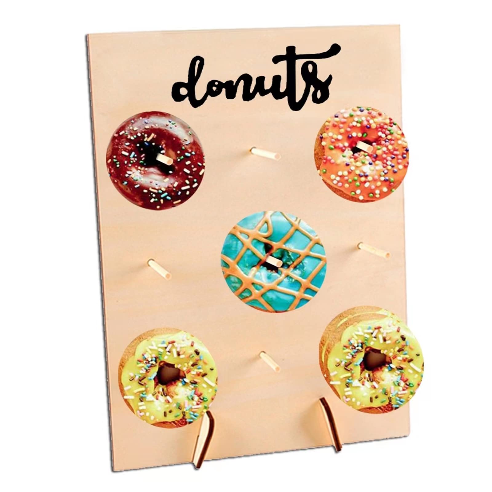 Présentoir à Donuts Bois 9 Trou - Support Murale Réutilisable - Pour Fête Mariage Anniversaire