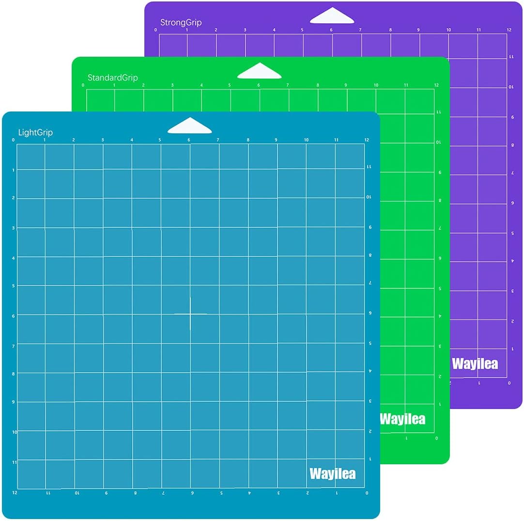 Wayilea Cutting Mat Variety Pack 12 x 12 Standardgrip Cutting Mat Light Strong Grip Mat- Standard Grip Adhesive Cutting Mats for Cricut Explore Air 2 Cricut Maker- Vinyl Cutting Mat