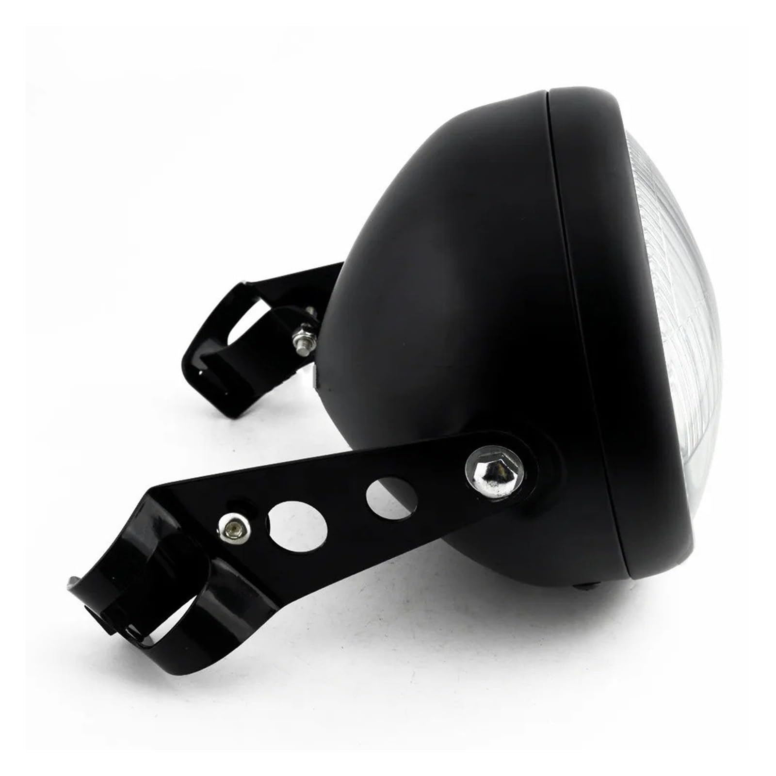 Gruppo Ottico Anteriore Moto Faro Anteriore Alogeno Da 35 W Con Griglia Metallica Retrò Per Moto Kit Maschera Staffa Faro(2)
