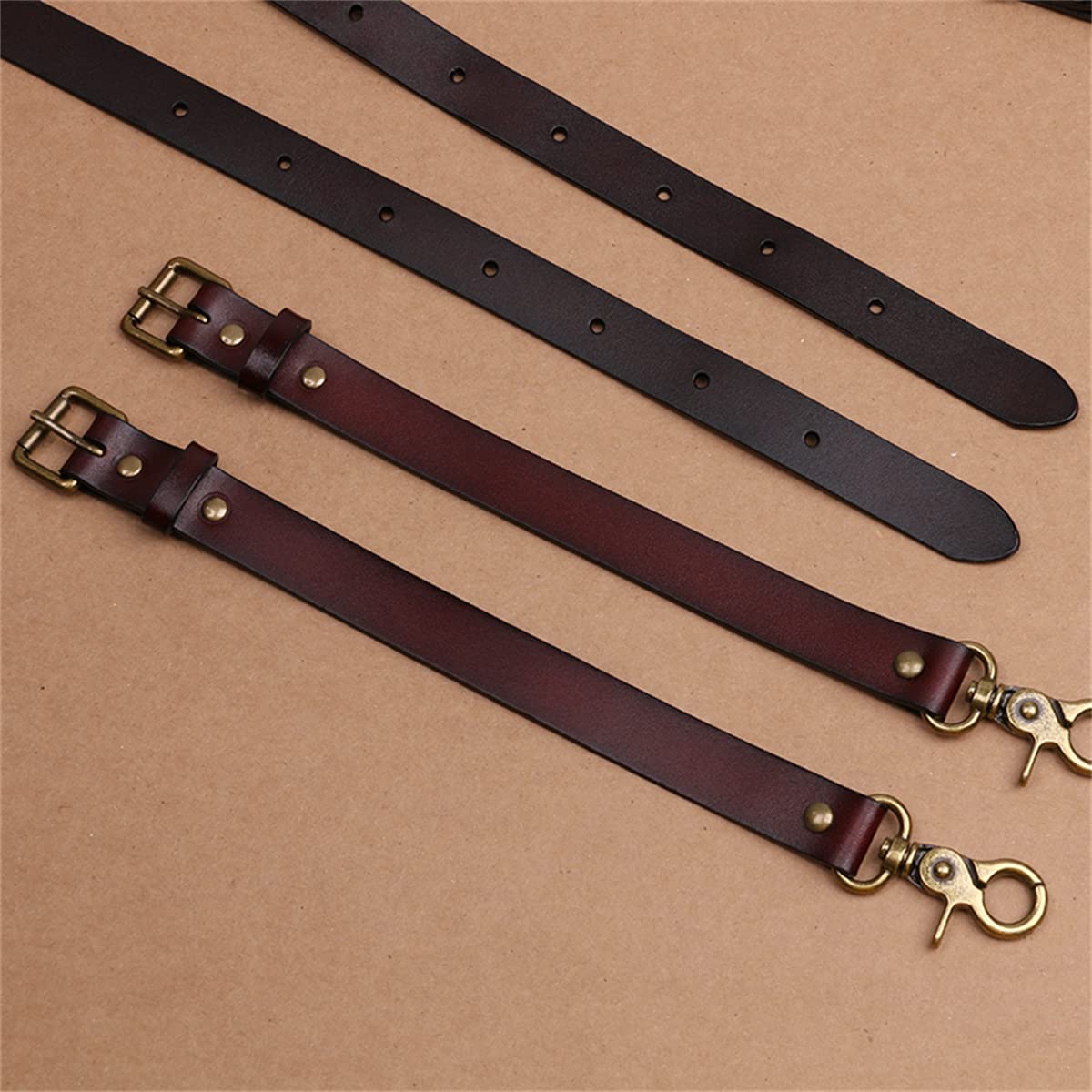 Tirantes para Hombre para Pantalones Tirantes de Cuero para Hombre de Alta Resistencia Y Espalda Ajustable con 3 Ganchos de presión de Metal Tirantes Vintage para Hombre Brace Heav