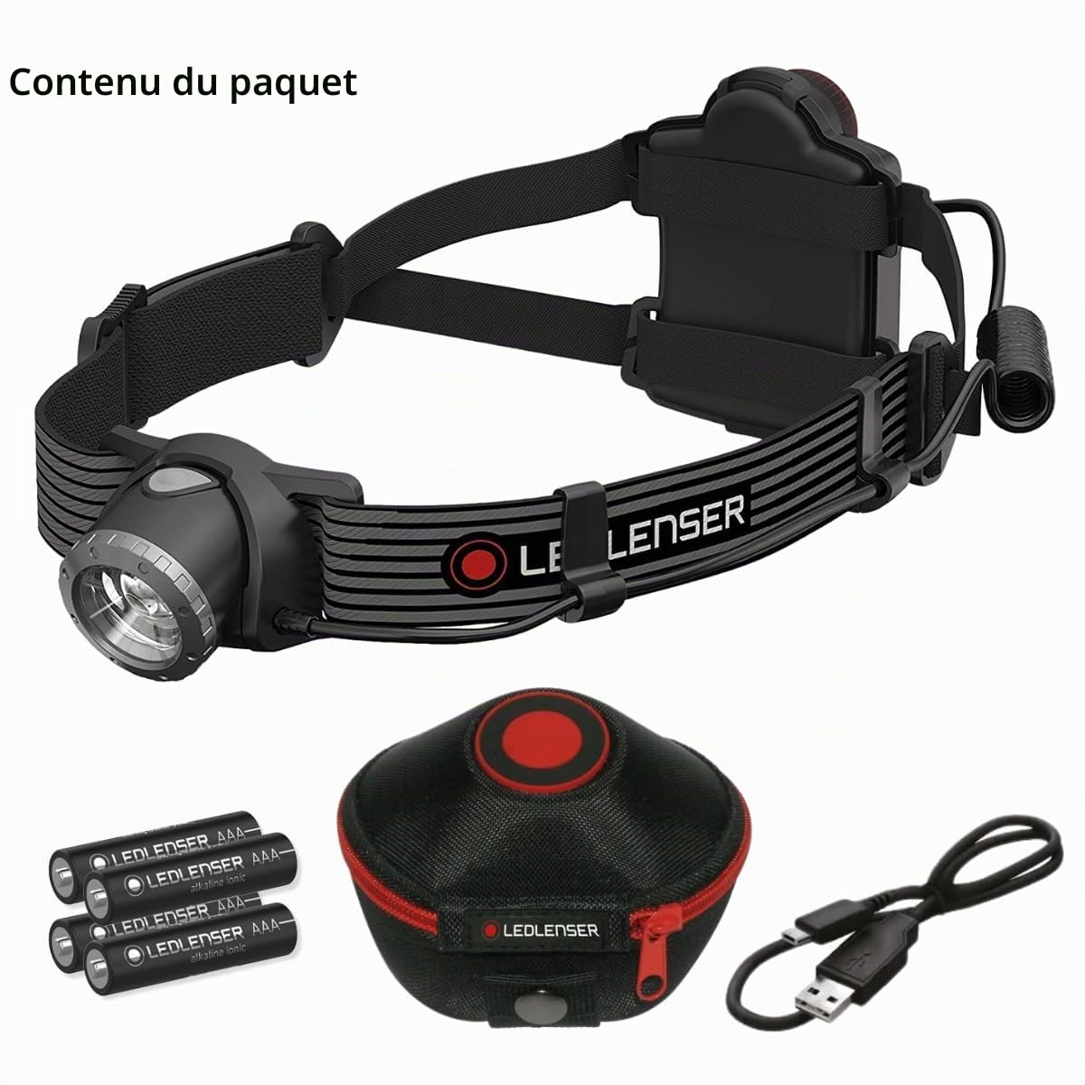 Ledlenser H7 SE Lampe frontale LED, 300lm, Piles AAA, IP54, 30h d'autonomie | Option rechargeable, mise au point réglable, IP54, mode Strobe, étui de ceinture, pour le camping, la randonnée, le travail