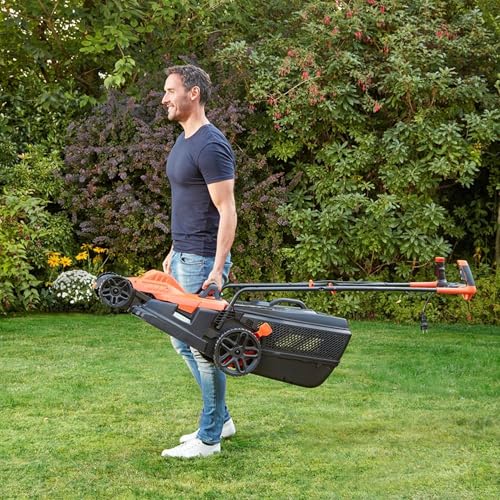 Miniatura 11 de Black Decker Bemw481bh Cortacésped Con Manillar Tipo Bicicleta 1800 W, Ancho De Corte 42 Cm, Para Jardines De Más De 600 M2, 6 Alturas De Corte Con Ajuste Centralizado 20, 30, 40, 50, 60, 70 Mm