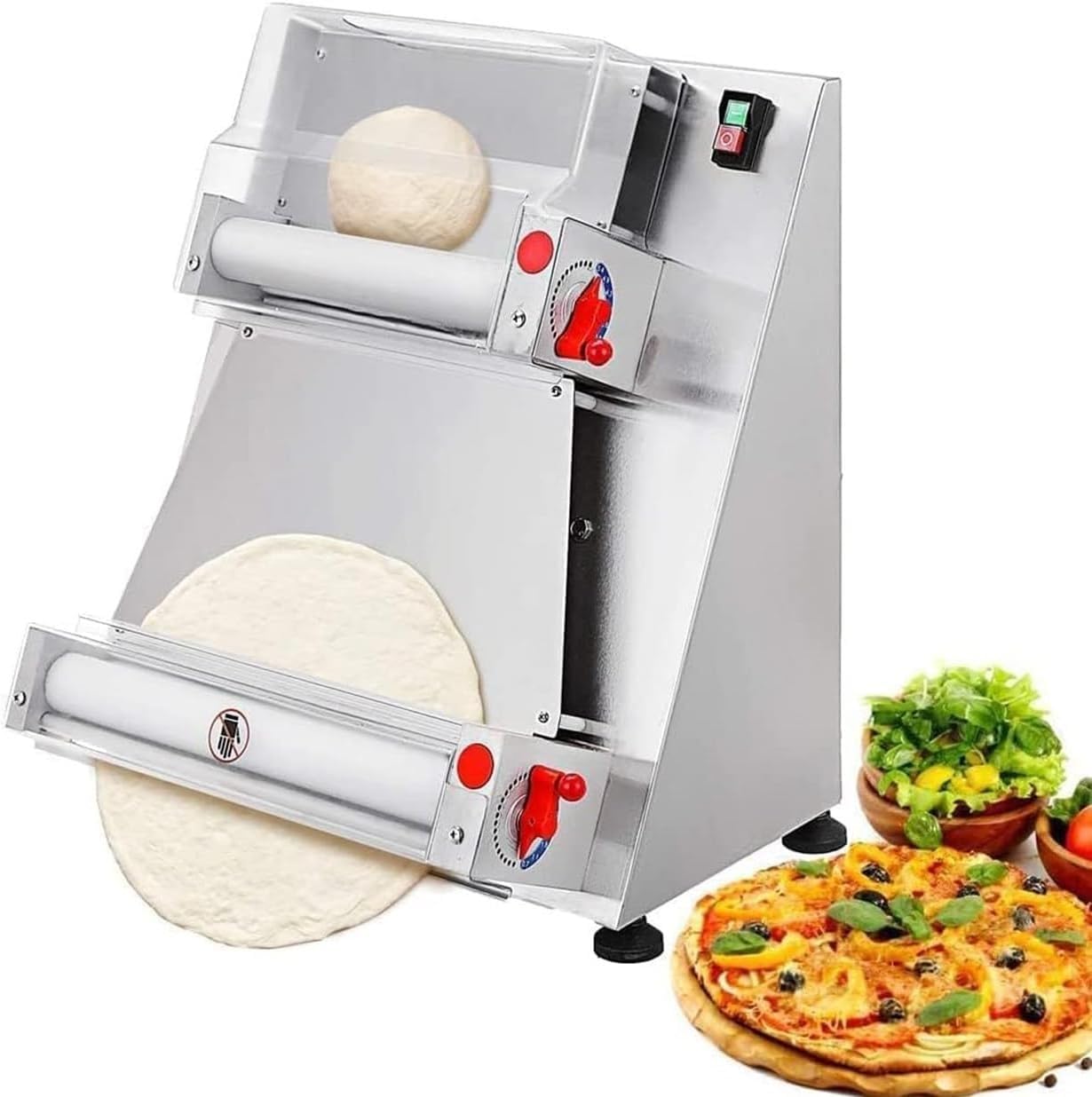 Pressa per Impasto Pizza, pressa per pizza elettrica che fa macchina per pasta 5s/impasto, Pressa per Pasta per Pizza semiautomatica in Acciaio Inossidabile per Pizza (Size : 40cm)