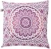 GURU SHOP Kissenhülle Sonnen - Mandala, Bedruckter Boho Kissenbezug - Pink, Rosa, Baumwolle, 40x40 cm, Zierkissen, Dekokissen, Sofakissen