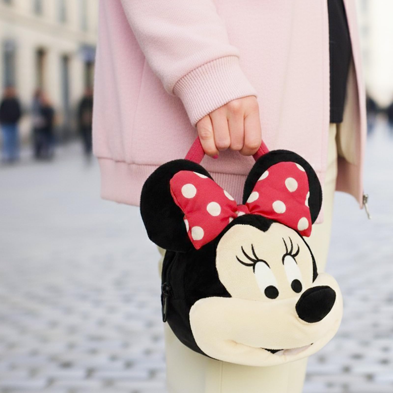 Disney Minnie Mouse Plush Shoulder Hand Bag for Kids Set - Bundle Minnie Mouse Plushie with Straps Plus Minnie Mouse Stickers, and More Minnie Mouse Shoulder Bag for Kids