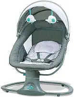 Mastela Cadeira Infantil Techno Verde Com Balanço Automático Timer E Música Criança - Até 18Kg