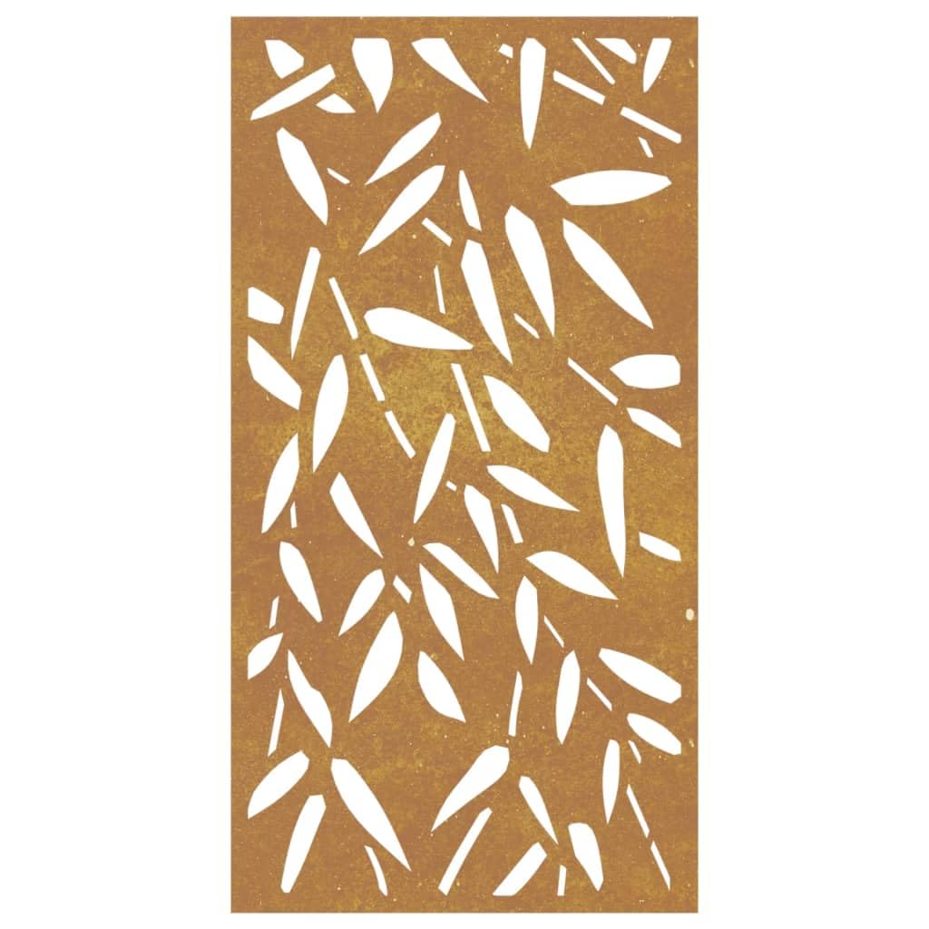 Homgoday Decorazione da parete giardino in acciaio corten design foglia bambù 105x55 cm Manifesti, copie e arte visiva