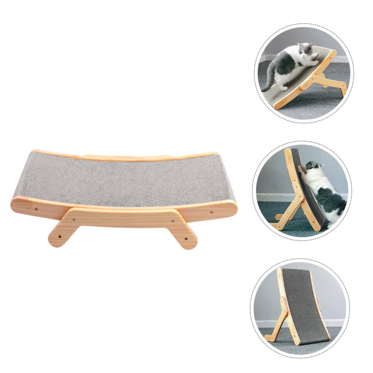 DOITOOL Rascador para Gatos de Madera y Cartón Ondulado Tabla de Moler Garras Juguete Rascador para Gatos Protector de Muebles para Uso en Interiores
