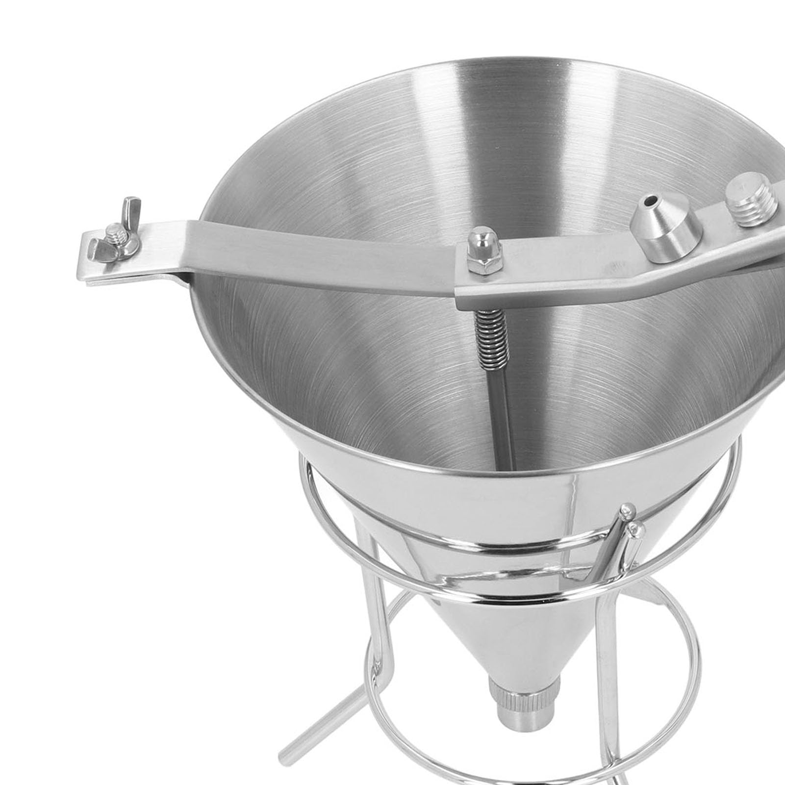 EMUKOEP Embudo para Hornear Versátil de Acero Inoxidable con Soporte para una Fácil Decoración de Pasteles y Dulces, 32.66 Oz
