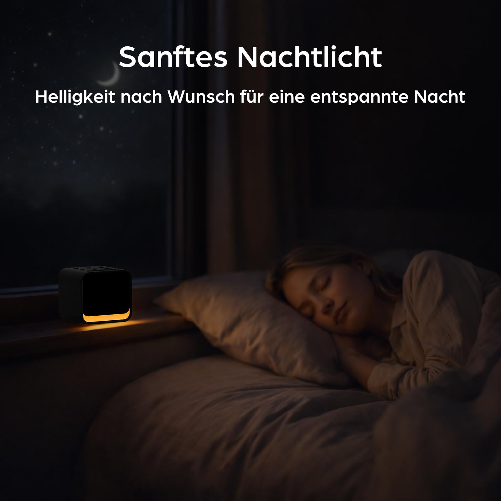 DOUMOSH Radiowecker Holzoptik mit Naturklängen & dimmbares Display - Sanftes Aufwachen mit steigender Lautstärke, digitaler Wecker mit Nachtlicht, Kompaktes Design für den Nachttisch