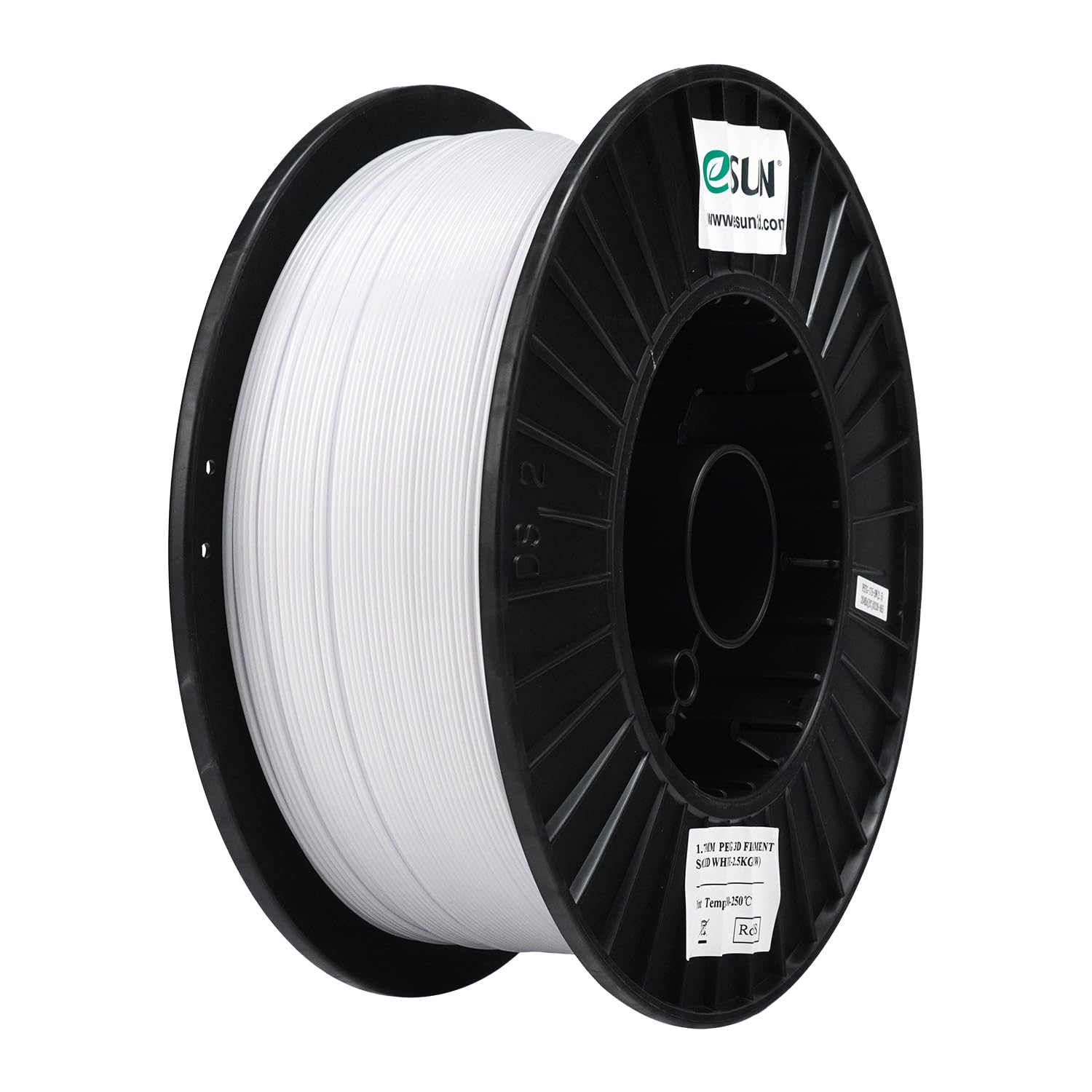 eSUN Filamento PETG 1,75 mm, filamento per stampante 3D PETG, precisione di misurazione +/- 0,03 mm, bobina da 2,5KG di filamento per stampanti 3D, Bianco solido
