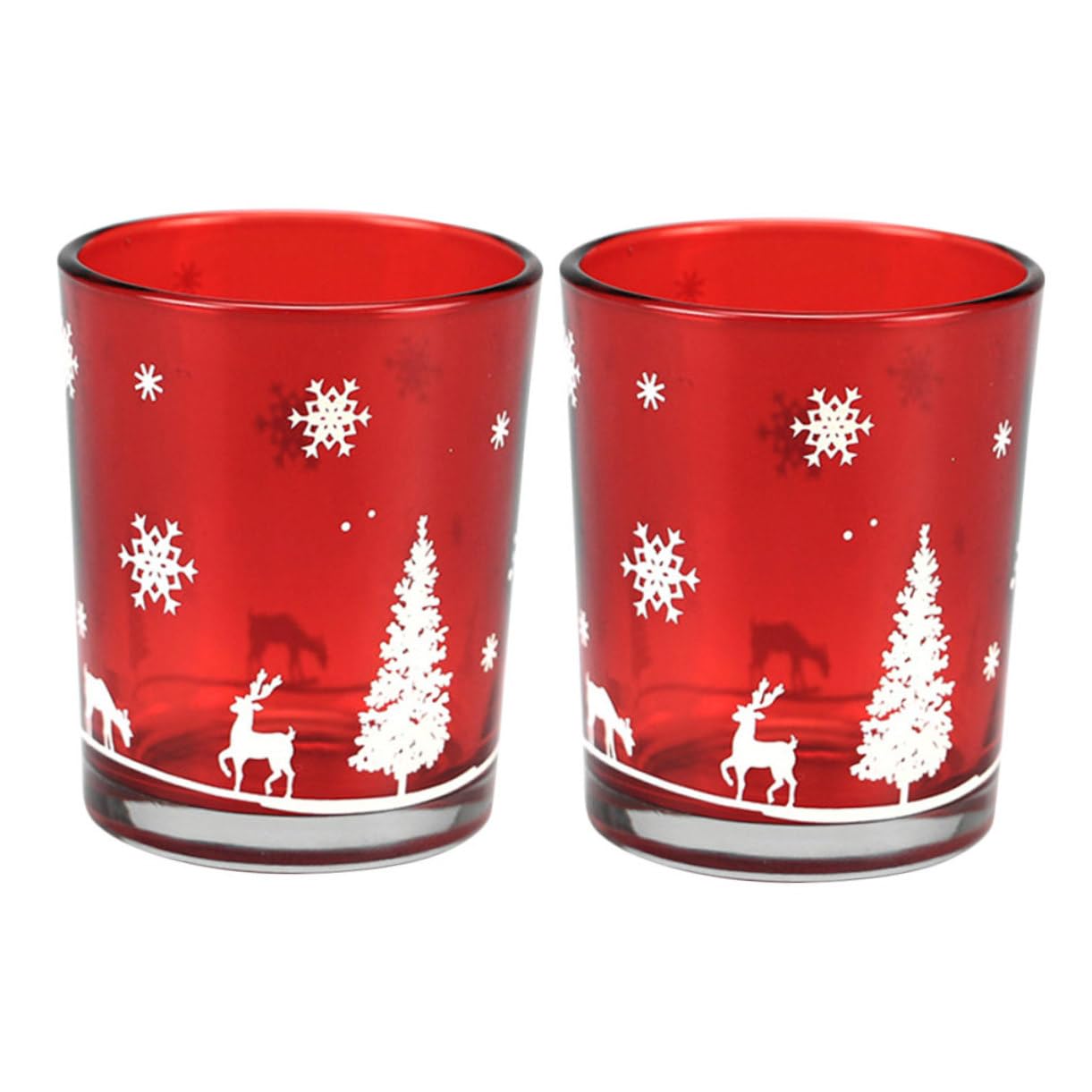 HOOTNEE 2pcs Christmas Candle Holders Decorative Candle Cups for Scented Holiday Home Decor Unique Design for Festive Atmosphere and Projects