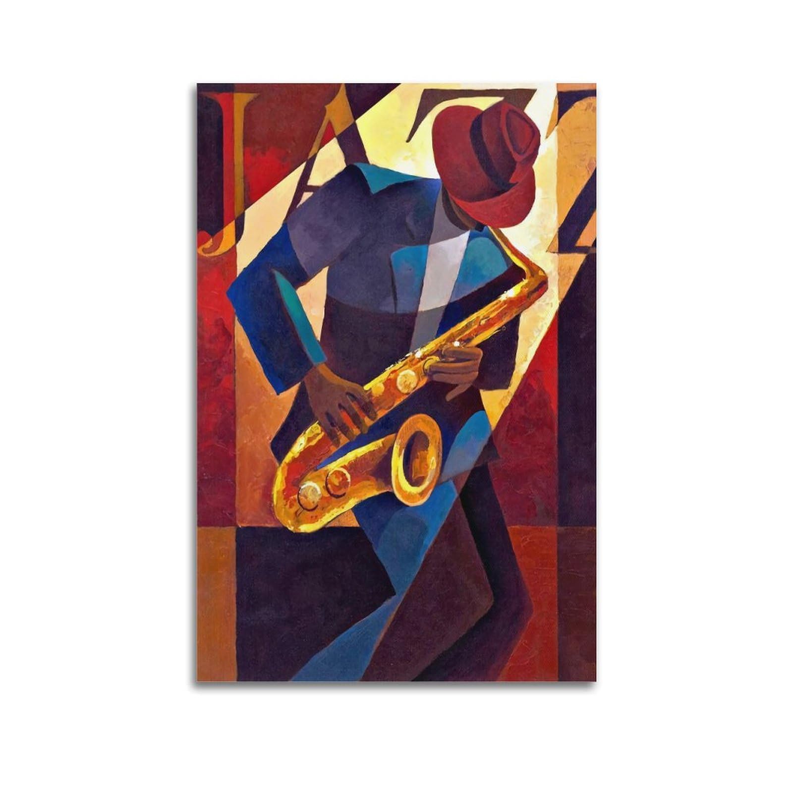 Ckjenjbkm Unframe-Style Abstract Art Vintage Jazz Posters Aesthetic Canvas Wall Art Print Home Decor For Bedroom Living Room08x12inch(20X30cm)