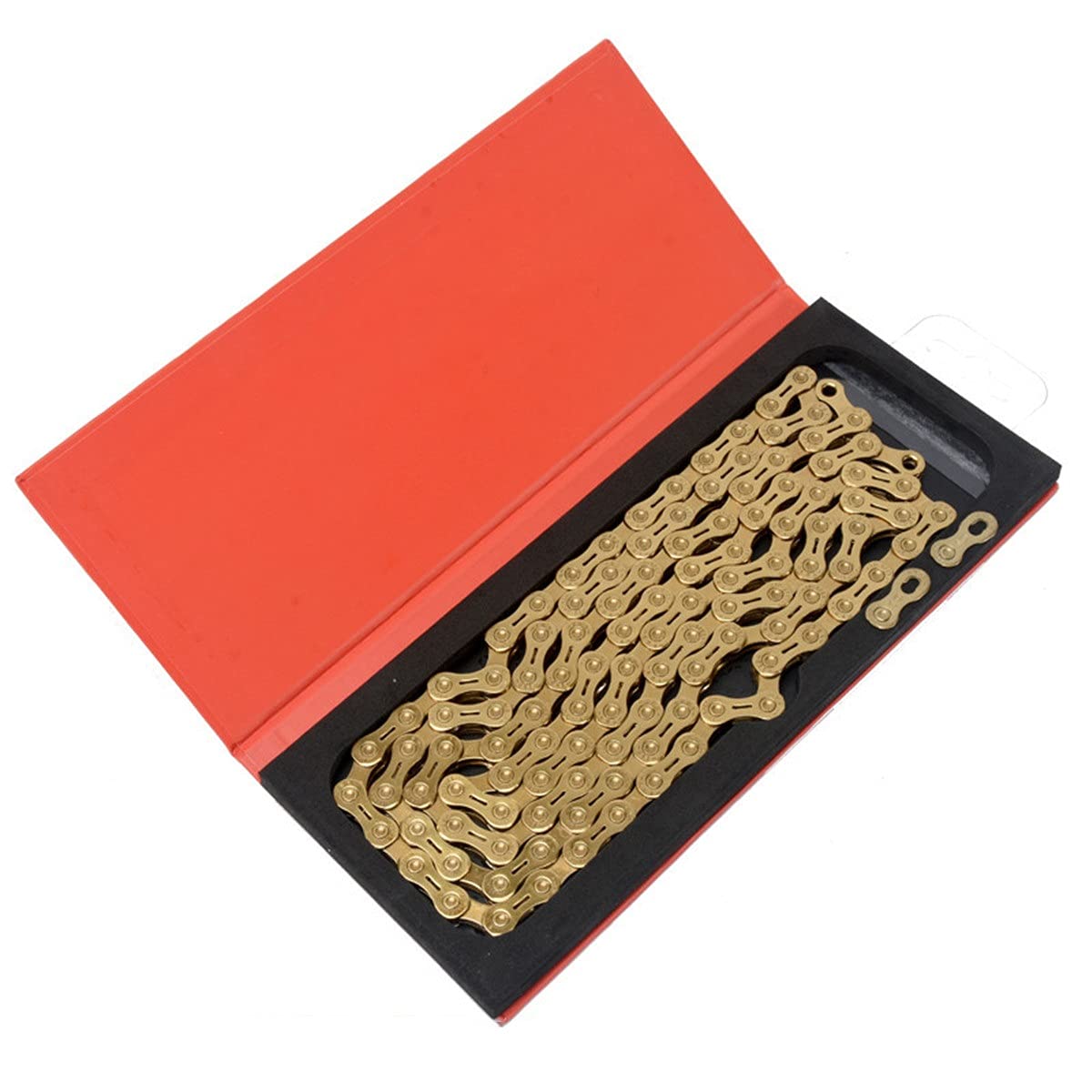 BATLAM Chaînes de vélo 10/11 Vitesses 116 maillons Chaîne de dérailleur de vélo en Acier pour la Plupart des vélos pour la Plupart des vélos (Color : Gold, Size : 11S) (Gold 10S)