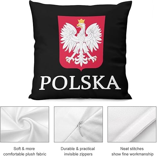 Miniatura 6 de Fundas de almohada patrióticas con diseño de bandera de Polska de 18 x 18 pulgadas, fundas de almohada cuadradas decorativas para sofá, cama, silla