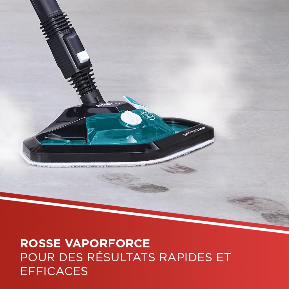 Polti Vaporetto Smart 100 T, Nettoyeur Vapeur avec Chaudière Haute Pression 4 Bars, Autonomie Illimitée et Recharge Continue, 9 Accessoires Inclus, Blanc et Turquoise