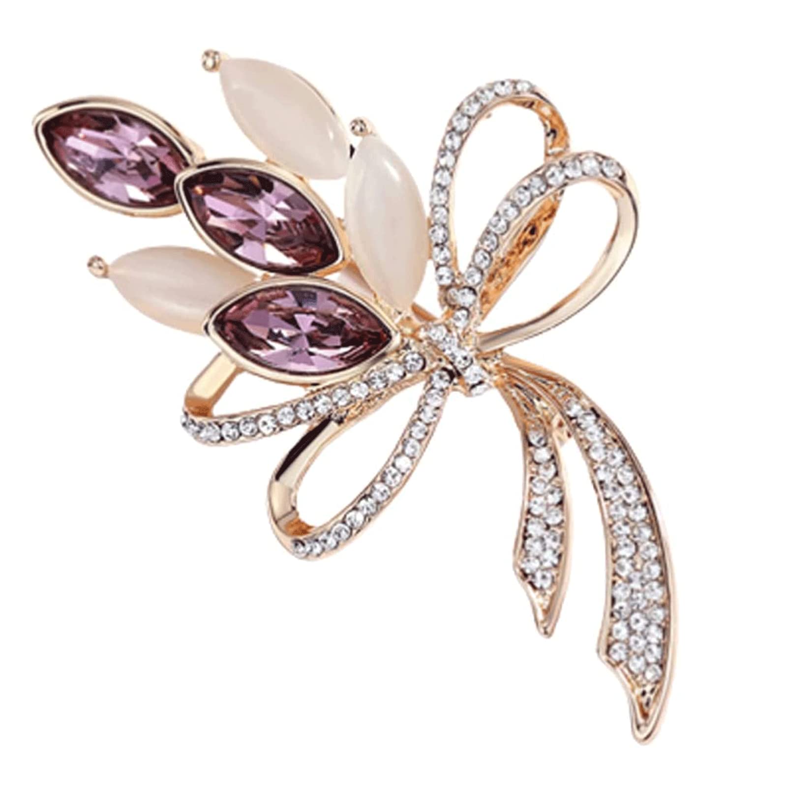 LNNSHX Broszka Eleganckie kryształowe broszki Delikatne klipsy do kołnierzyka dla kobiet Przypinka do kołnierza Moda Szal Pin Biżuteria Piersi Przypinka do klapy (różowa czerwień)