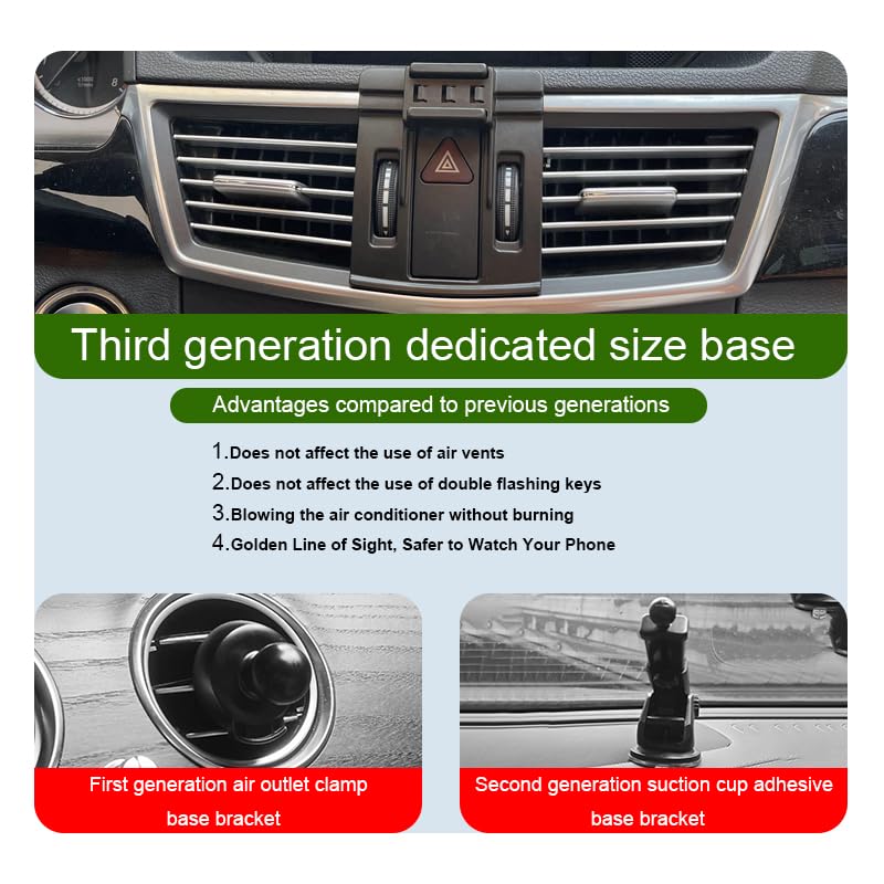 MikeHam Car Phone Holder for Mercedes Benz E Class 2010-2013, Auto Lock Hands Free Cell Phone Mount, Fits iPhone & All Smartphones, Black