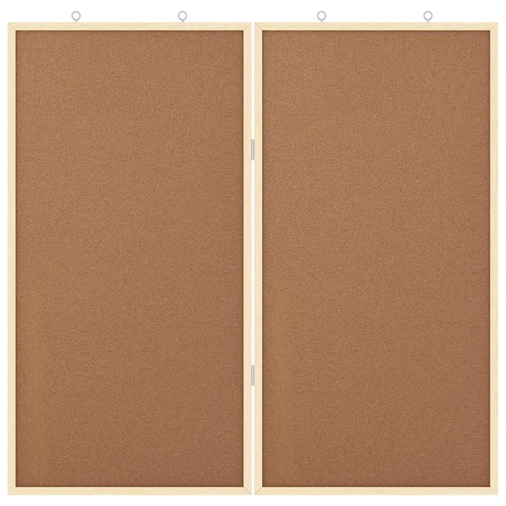 Lavagna informativa 80 x 80 cm, in legno di pino massiccio, pieghevole, per ufficio e casa, lavagna da parete per organizzare appunti, marrone