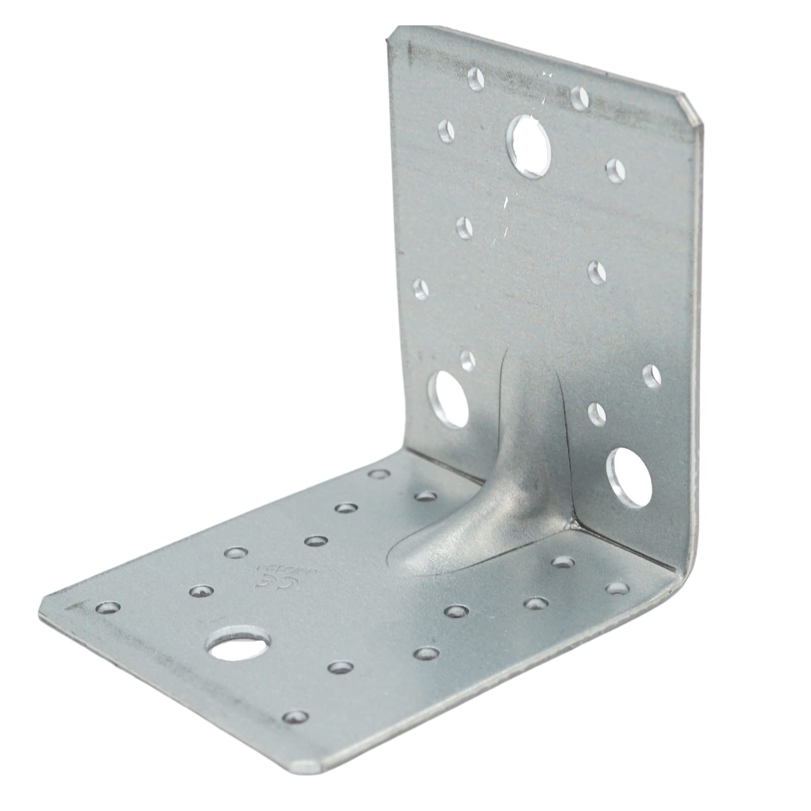 FLG | Winkelverbinder mit Steg 105 x 105 x 90 x 3 mm - 50 Stück - Holzverbinder Bauwinkel Eckwinkel Lochwinkel mit E-TA Zulassung (ETA-09/0134) Feuerverzinkt (105 x 105 x 90 mm - mit Sicke)