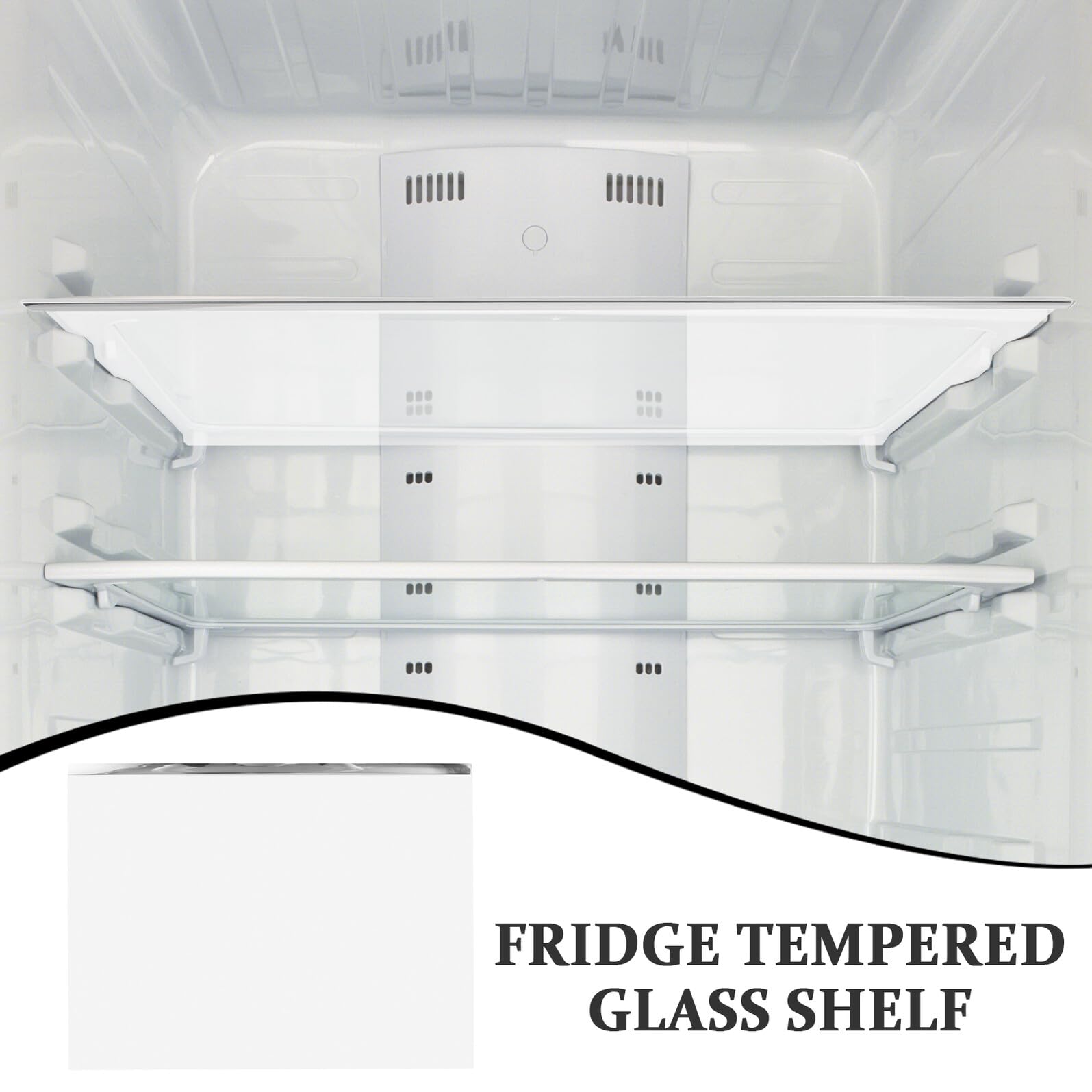 Sosoport Ripiano in Vetro Temperato Trasparente per Frigorifero 430X320 MM Bordo Avvolgente Divisorio per Alimenti Freschi Sostituzione Ripiano per Congelatore e Organizzazione Cucina