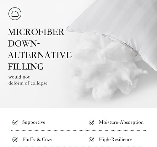 Miniatura 4 de Oubonun Juego de 2 almohadas de cama tamaño Queen, alternativa al plumón, colección de hotel, almohada de apoyo y esponjosa para personas que