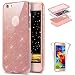 Produktbild Hpory Kompatibel mit iPhone 7/iPhone 8 Hülle Glitzer, 360 Full Body Transparent Silicone Handyhülle Cover TPU Bumper Bling Back Case Tasche Schutzhülle für iPhone 7/iPhone 8 + 1 x Stylus-(Rosa)