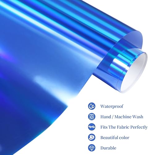 Miniatura 4 de GIRAFVINYL Vinilo holográfico de transferencia de calor de color morado claro arcoíris de 12 pulgadas por 6 pies, vinilo HTV para camisetas,