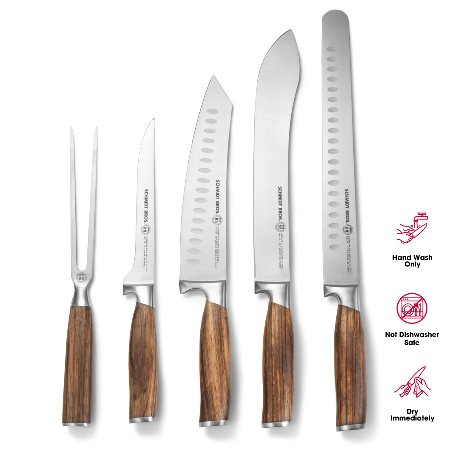 Amazon.com: Zebra Wood 6-Piece BBQ Knife Set - Fully Forged