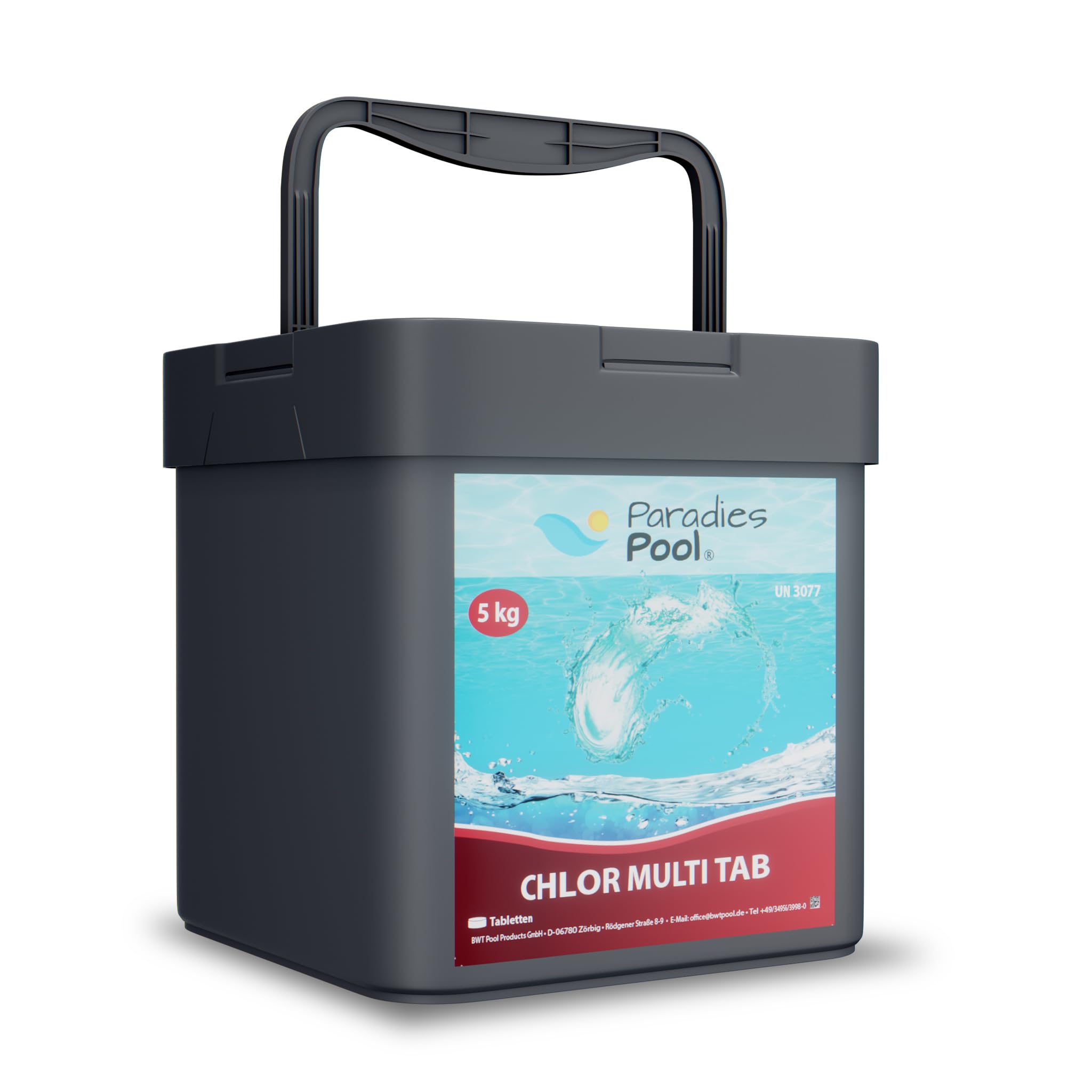 Paradies Pool Multi Tabs 200 g 5 kg, 4 in 1 Multi Tabletten mit Chlor, Algenschutz, Flockungsmittel, pH Stabilisator, zur Wasserbehandlung, Inhalt: 1 kg