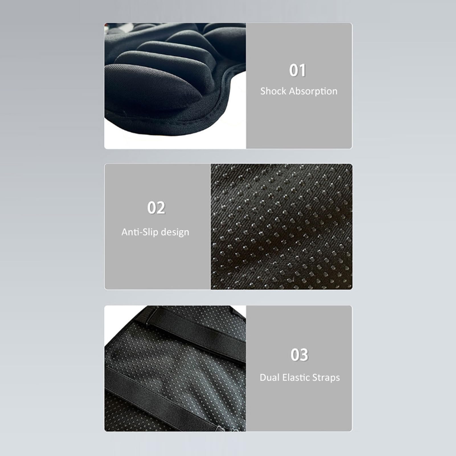 HUIOP Coussin De Siège De Moto De Refroidissement Arrière Universel, Housse De Siège 3D Antidérapante Pour Motos Et Scooters