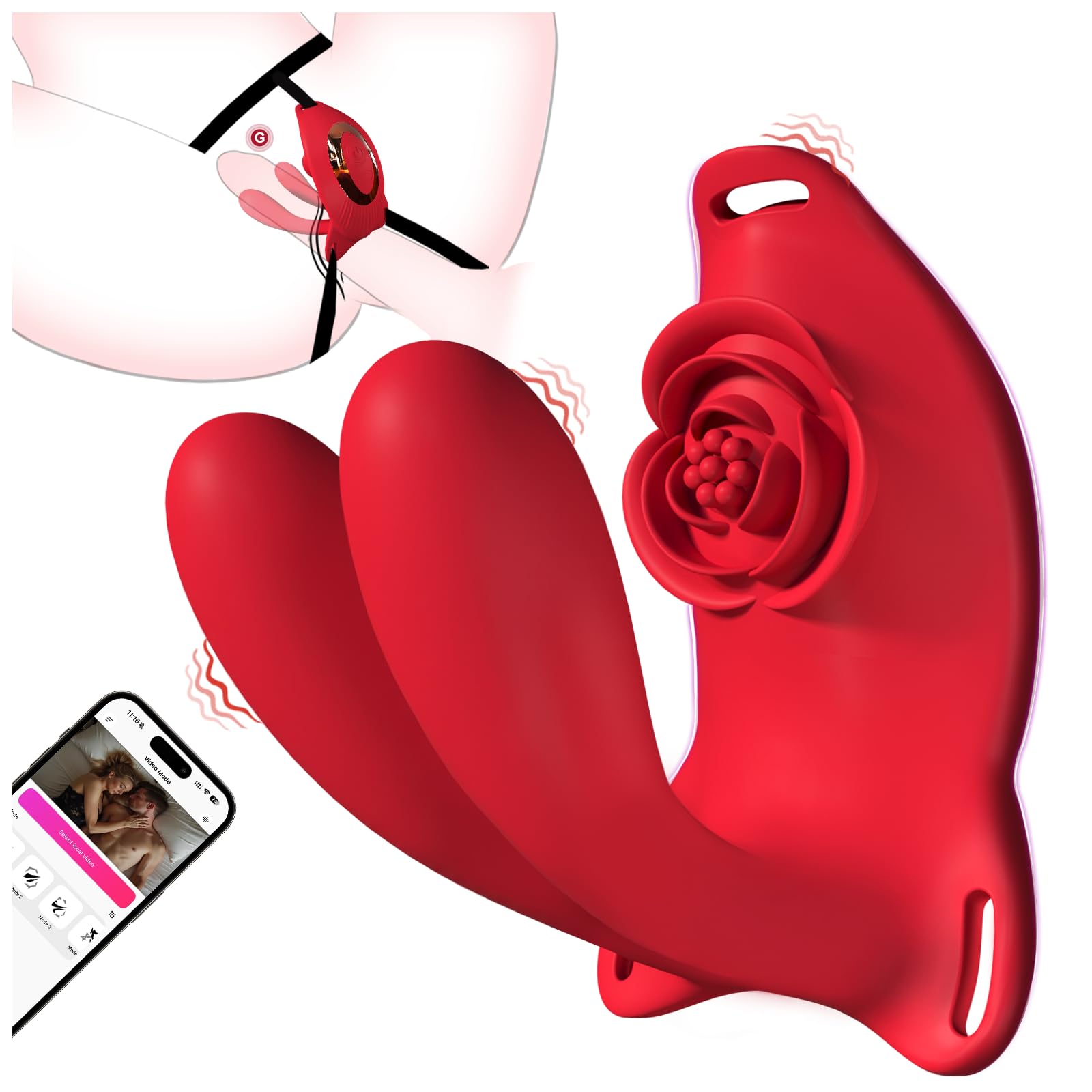 Couples Rose App Remote Control Wearable Vibrator Couple Women Adult Sex Toys Long Distance Panty Vibrator with G-Spot