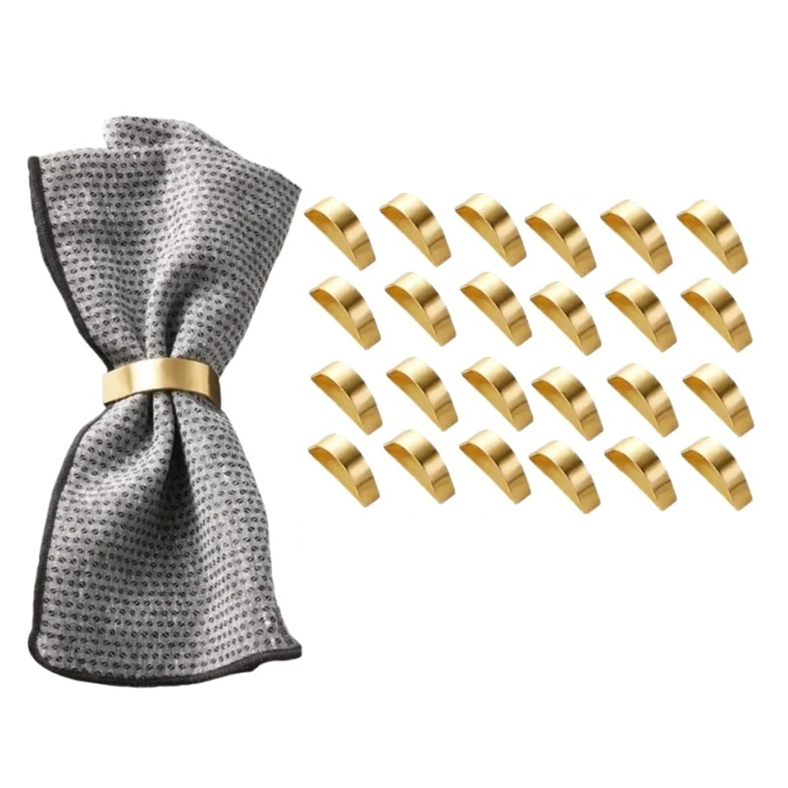 Table Decor Napkin Rings, Napkin Rings 24 pcs Gold Holder Wedding Banquet Table Serviette Buckles