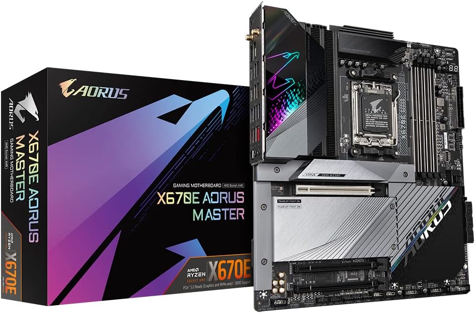Gigabyte X670E AORUS MASTER ATX Motherboard - Supports AMD Ryzen 7000 Series CPUs , Black