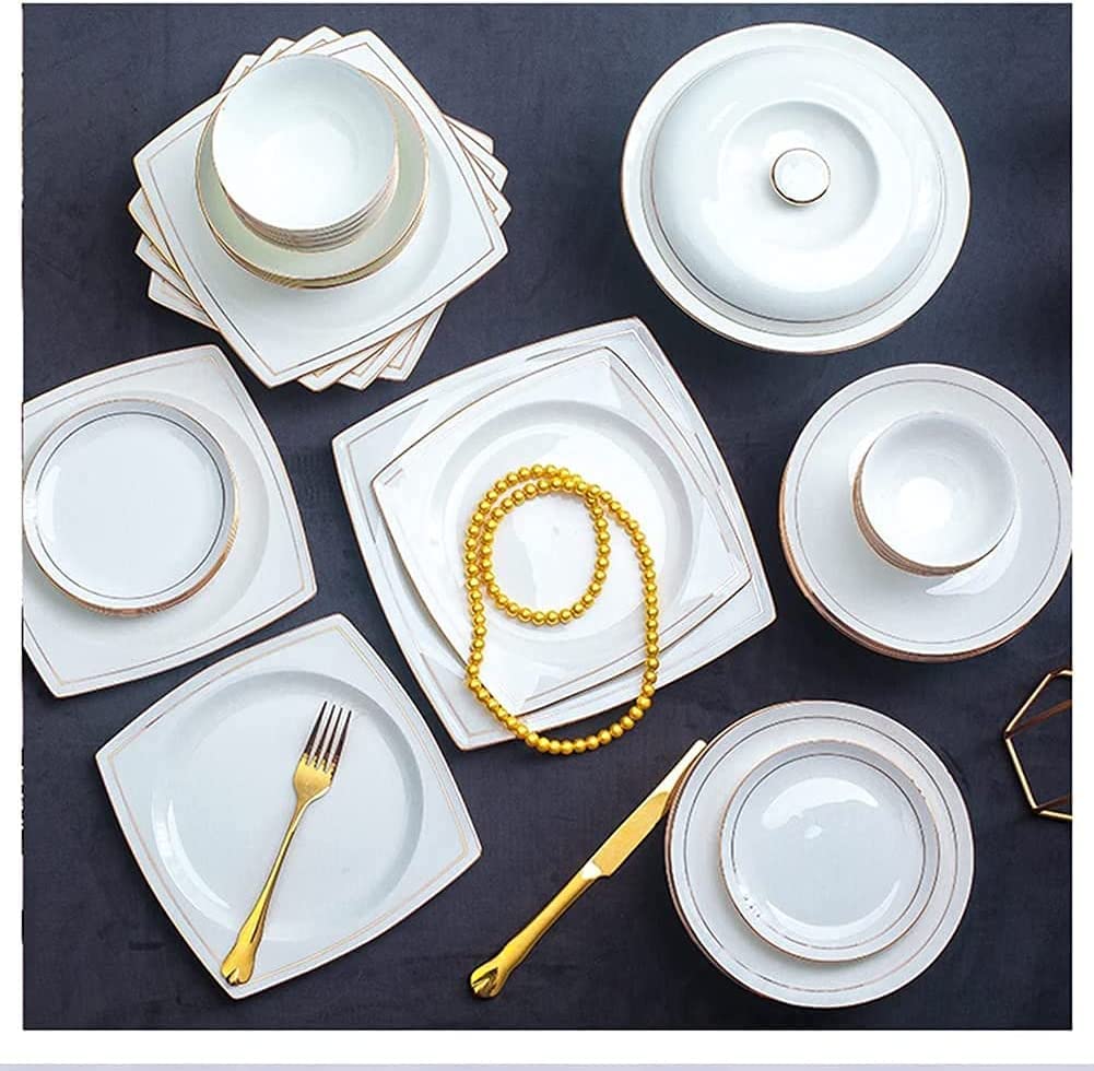 Zestaw zastawy stołowej Luksusowy rodzinny zestaw serwisowy 36 szt. ceramiczny zestaw zastawy stołowej porcelany kostnej naczynia talerze ceramiczne połączenie serwis serwis obiadowy serwis