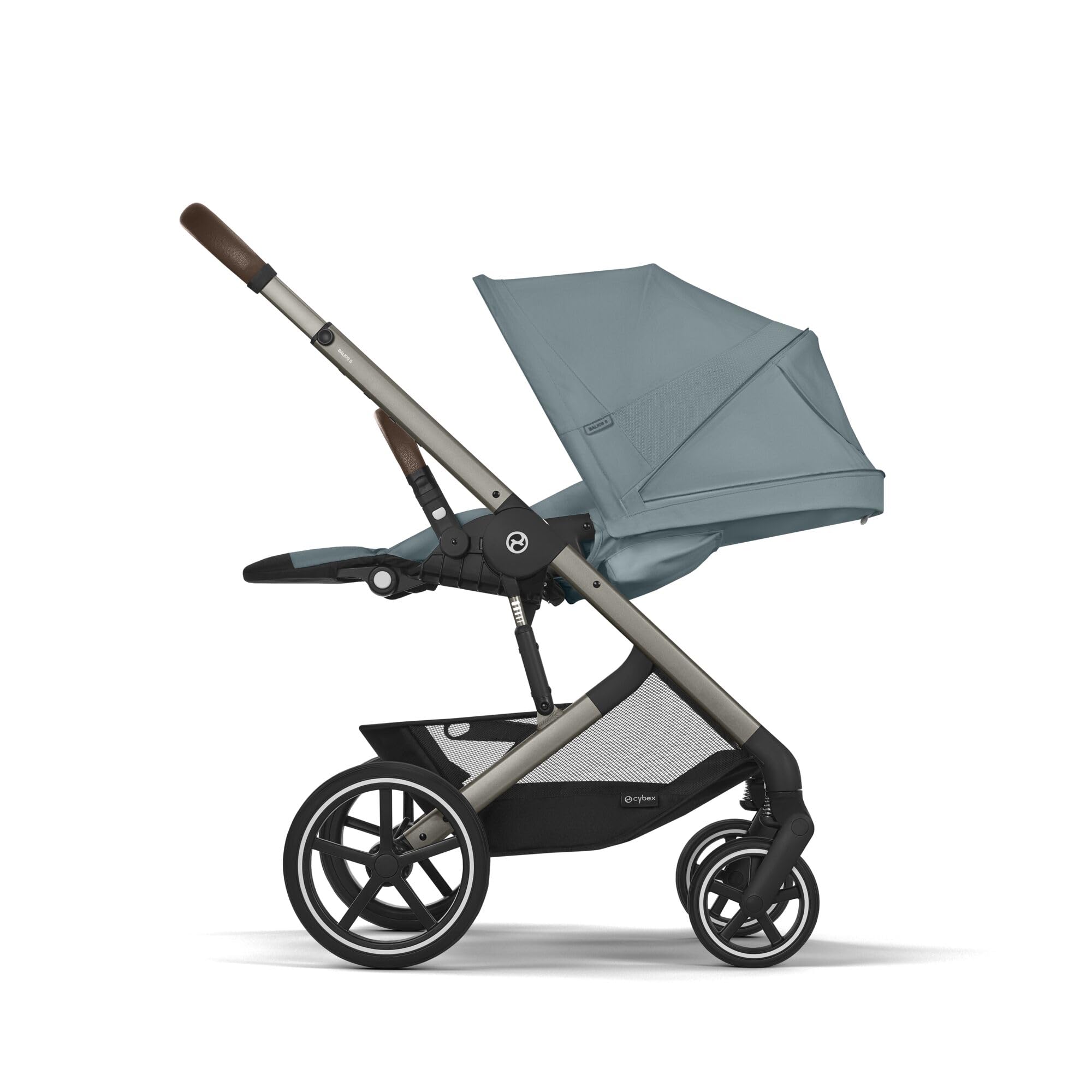 CYBEX Gold Balios S Lux Passeggino, Posizione Reclinabile Ergonomica, Sistema di Cintura con Una Sola Mano, Dalla Nascita Fino a 22 Kg (Circa 4 Anni), Stormy Blue