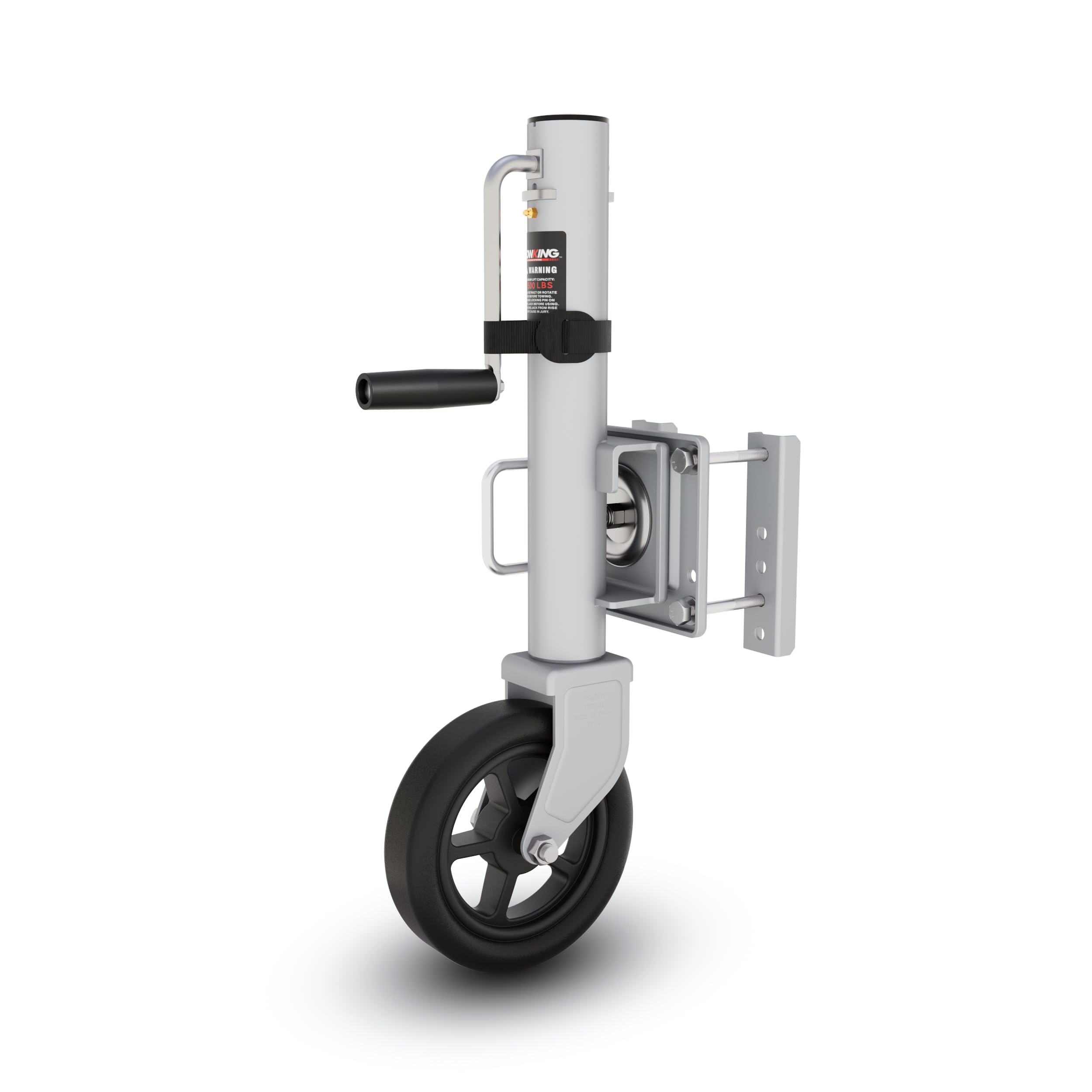 8" Upgraded Spoke Wheel Trailer Jack, Swivel Jack,1500 lbs,10" Lift